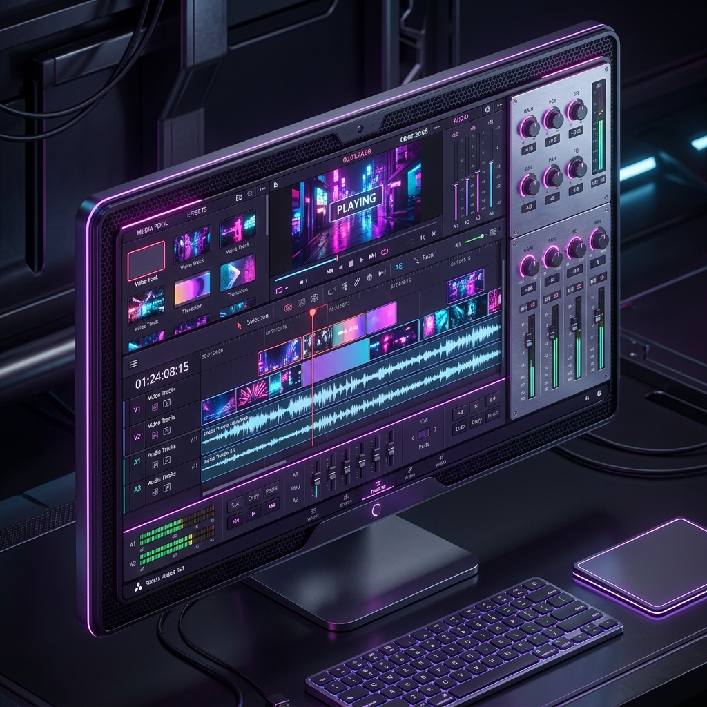 Video Editor Workspace Isometric preview