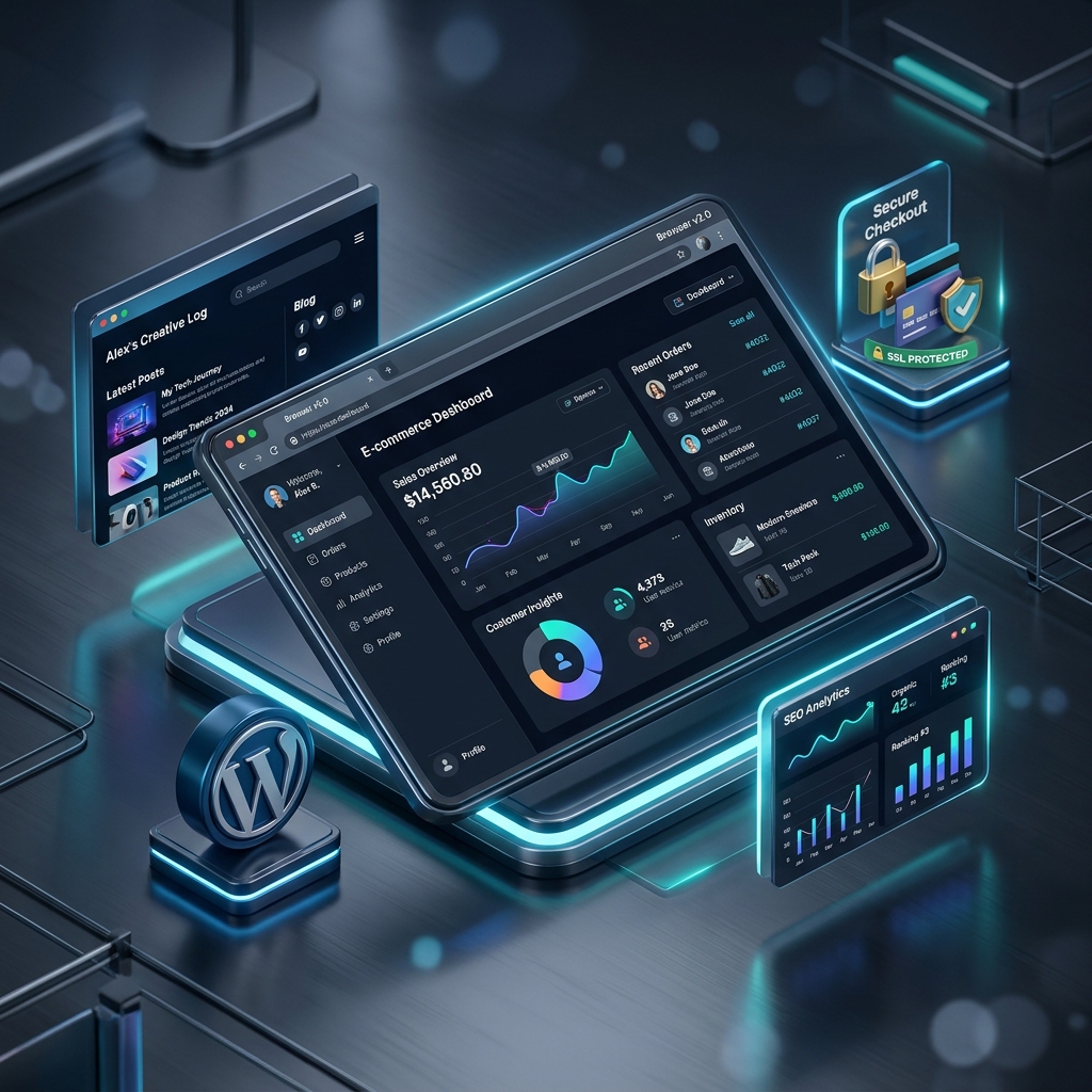 Website Creation Dashboard Isometric preview