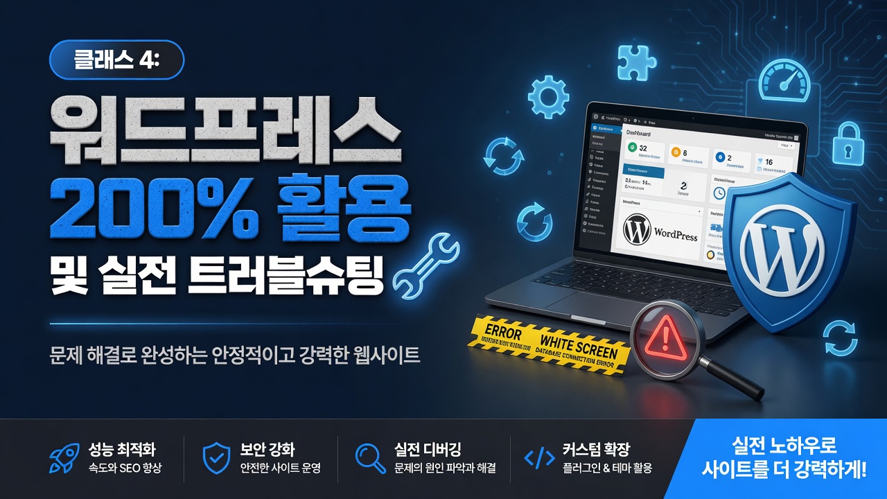 클래스 4: 워드프레스 200% 활용 및 실전 트러블슈팅